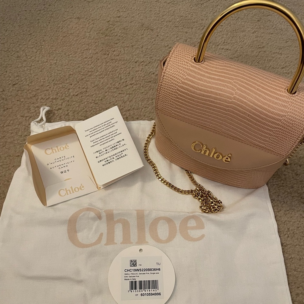 Chloe “Small Padlock” Handbag in delicate pink